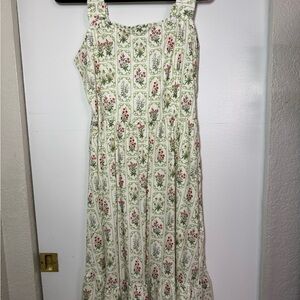 NWT Zaberry Cream Floral Ruffle Strap Sun Summer Dress Women’s Size XL